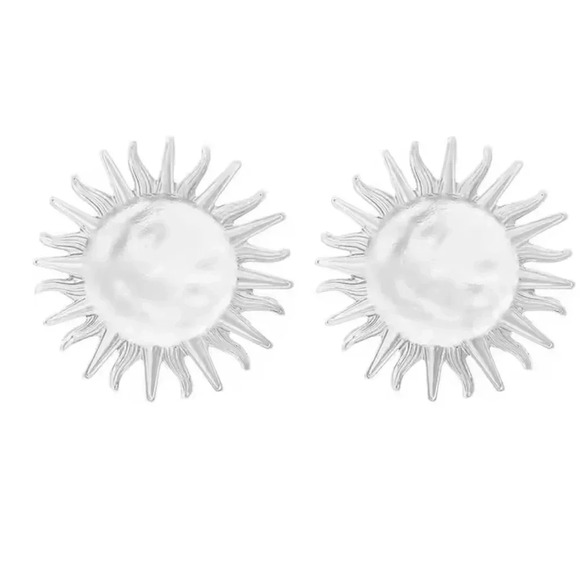 Zara Sun Silver Earrings - Picture 2 of 4
